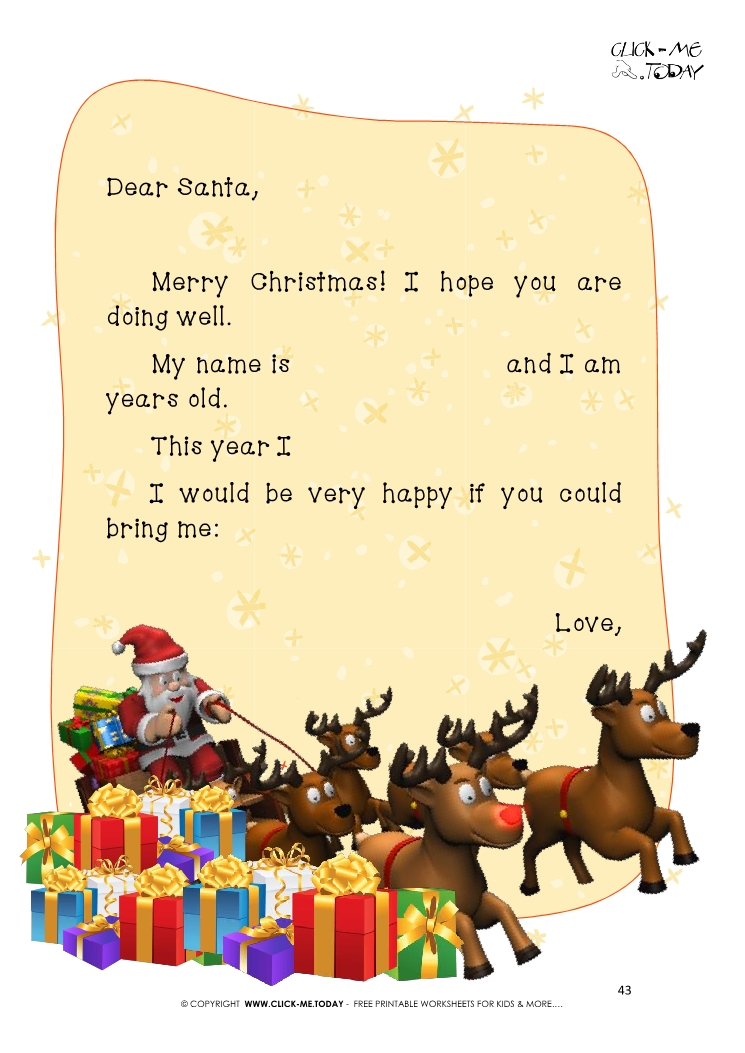The best Free printable letter for Santa Claus template 43